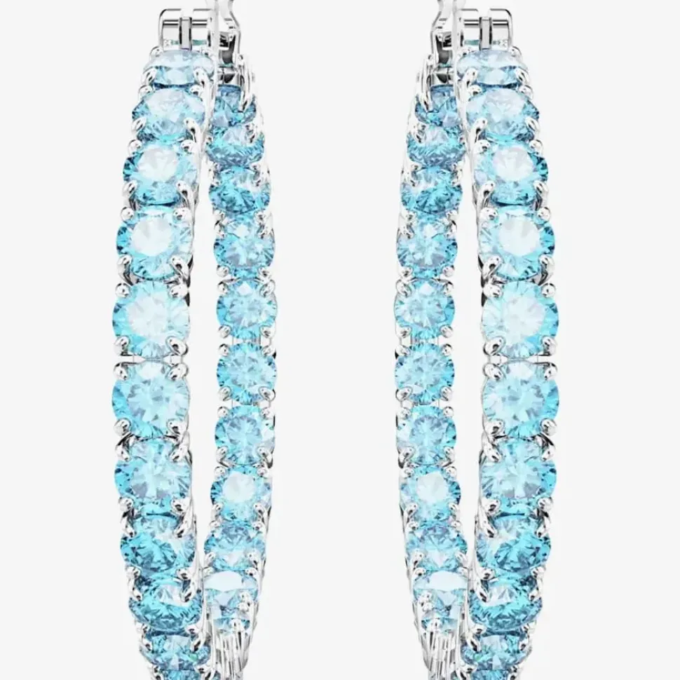 Matrix Blue Cubic Zirconia Hoop Earrings 5647446