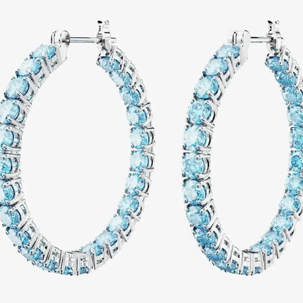 Matrix Blue Cubic Zirconia Hoop Earrings 5647446