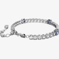 Matrix Blue Mixed Cuts Tennis Rhodium Plated Bracelet 5666426 (M)