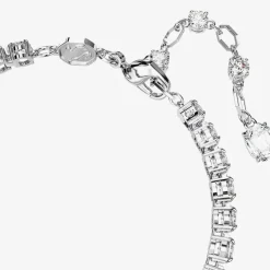 Matrix Blue Mixed Cuts Tennis Rhodium Plated Bracelet 5666426 (M)