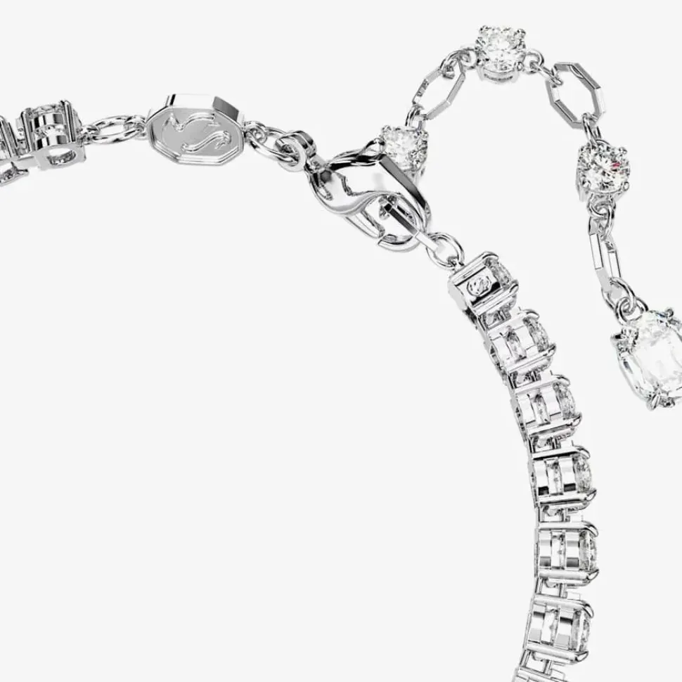 Matrix Blue Mixed Cuts Tennis Rhodium Plated Bracelet 5666426 (M)