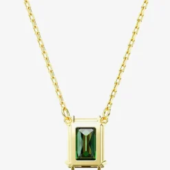Matrix Green Mixed Cuts Gold Tone Plated Necklace 5677141