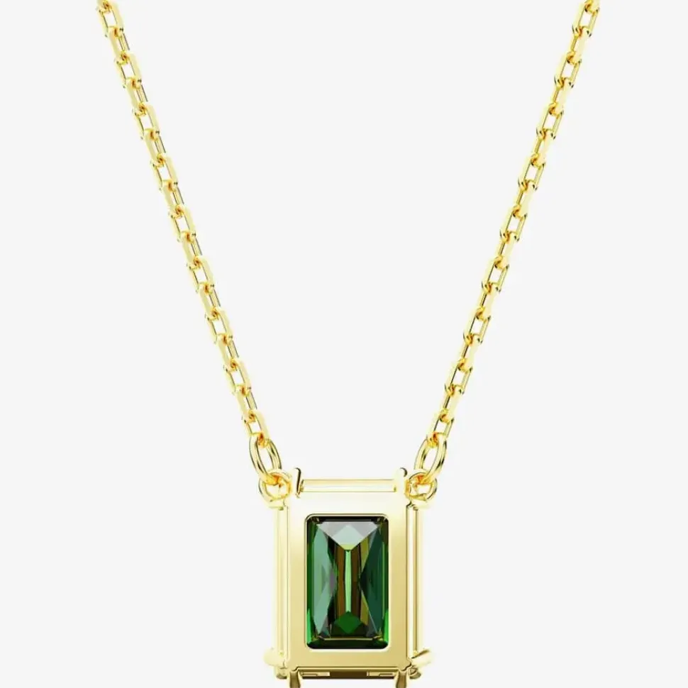 Matrix Green Mixed Cuts Gold Tone Plated Necklace 5677141