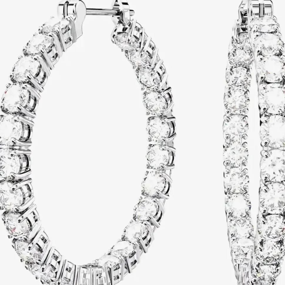 Matrix White Cubic Zirconia Hoop Earrings 5647715