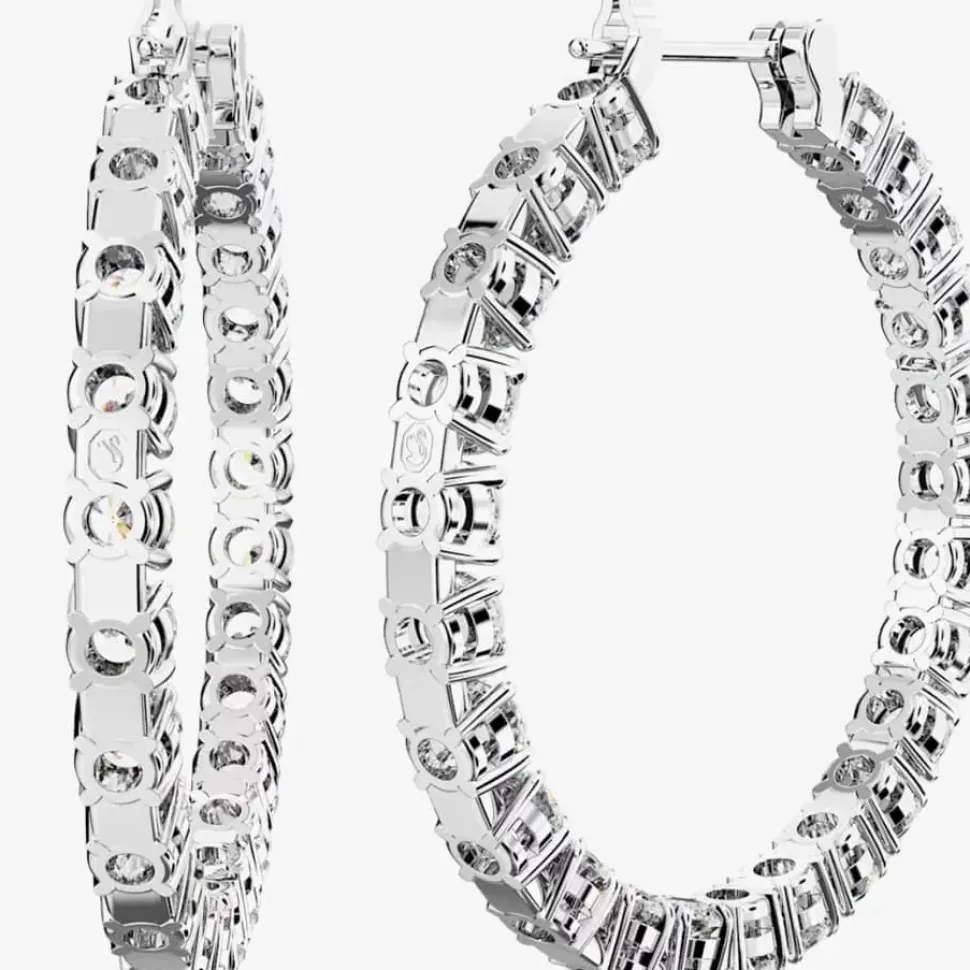 Matrix White Cubic Zirconia Hoop Earrings 5647715