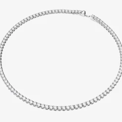 Matrix White Tennis Necklace & Earrings Jewellery Set 5647730