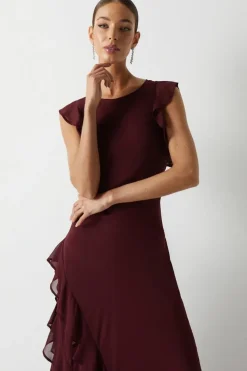 Mega Ruffle Georgette Bridesmaid Maxi Dress
