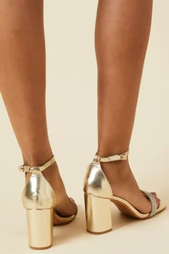 Melody Diamante Square Toe High Block Heel