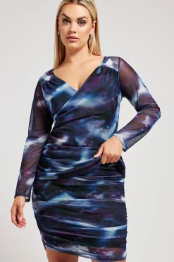 Mesh Abstract Print Top