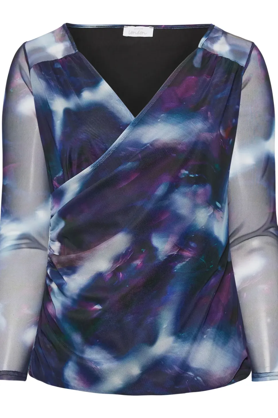 Mesh Abstract Print Top