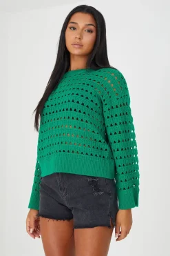 Mesh Cropped Oversized Jumper