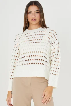 Mesh Cropped Oversized Jumper