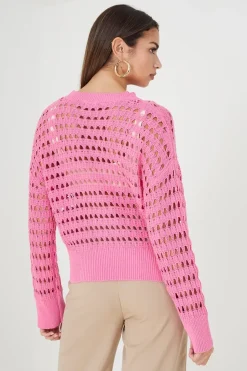 Mesh Cropped Oversized Jumper