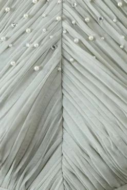 Mesh Halterneck Bridesmaid Maxi Dress