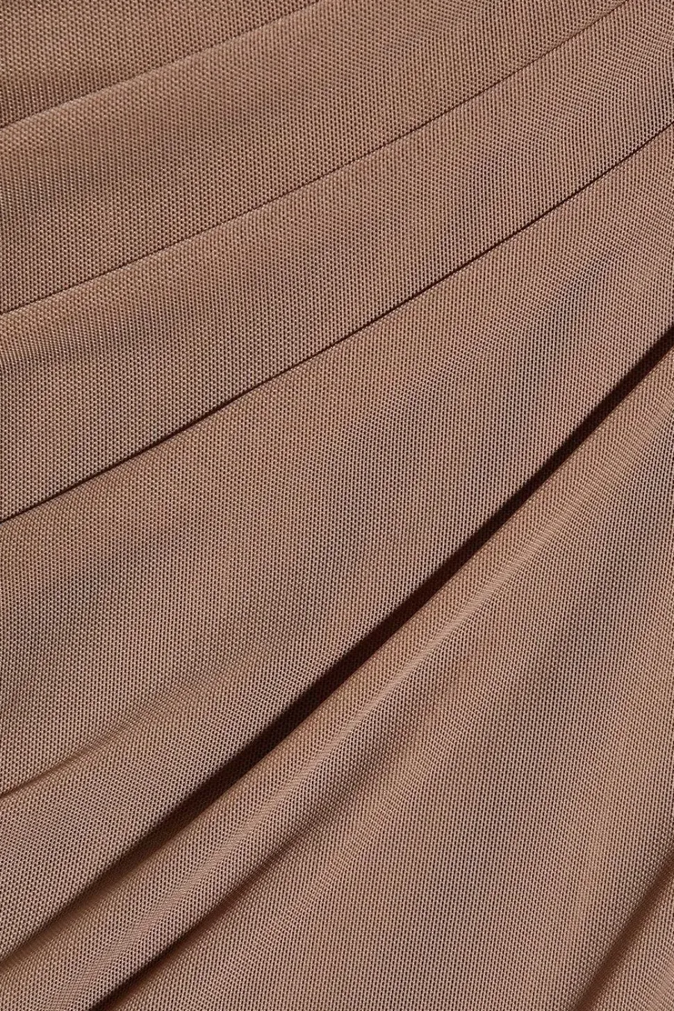 Mesh Ruched Cut Out Detail Wrap Midaxi Dress