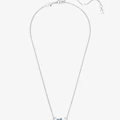 Mesmera Blue Mixed Cuts Rhodium Plated Necklace 5668276