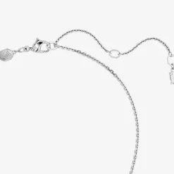 Mesmera Green Mixed Cuts Rhodium Plated Necklace 5668278