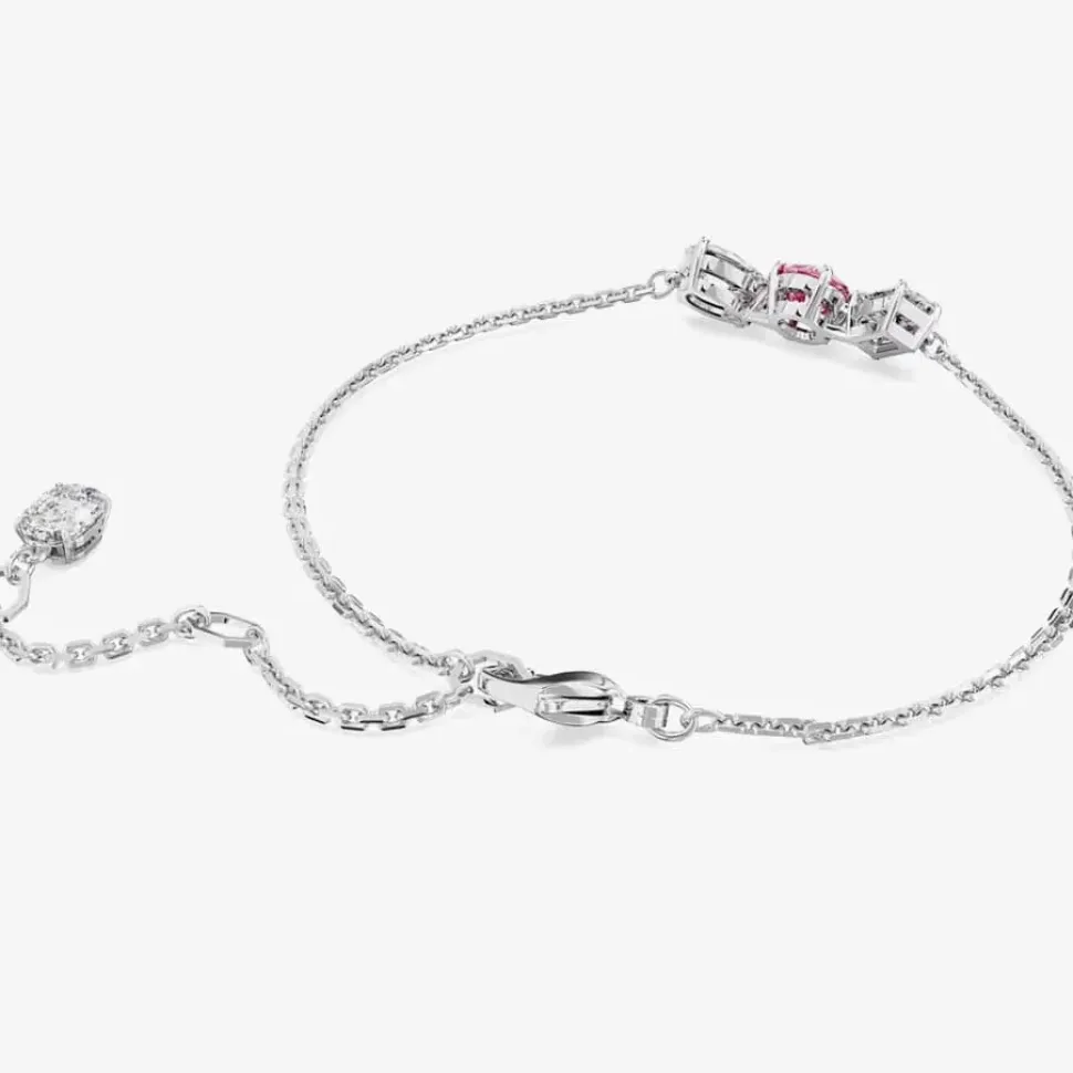 Mesmera Pink Mixed Cuts Rhodium Plated Bracelet 5668361 (M)
