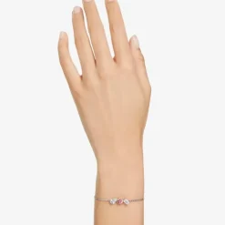 Mesmera Pink Mixed Cuts Rhodium Plated Bracelet 5668361 (M)
