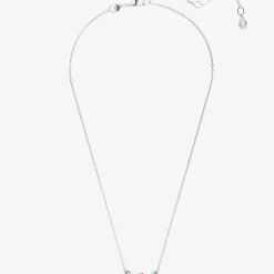 Mesmera Pink Mixed Cuts Rhodium Plated Necklace 5668275