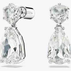 Mesmera White Mixed Cut Rhodium Plated Earrings 5661683