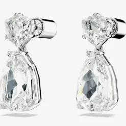 Mesmera White Mixed Cut Rhodium Plated Earrings 5661683