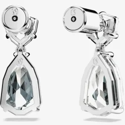 Mesmera White Mixed Cut Rhodium Plated Earrings 5661683