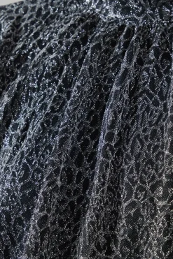 Metallic Animal High Neck Blouse