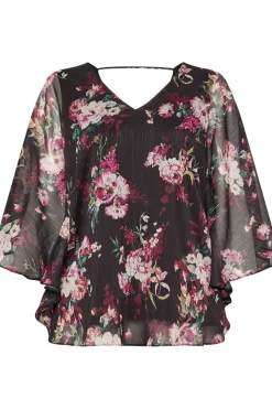 Metallic Cape Blouse