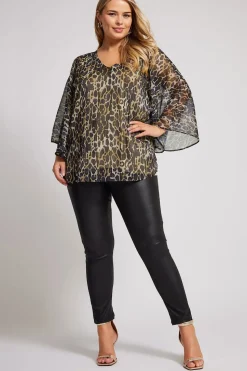 Metallic Cape Blouse