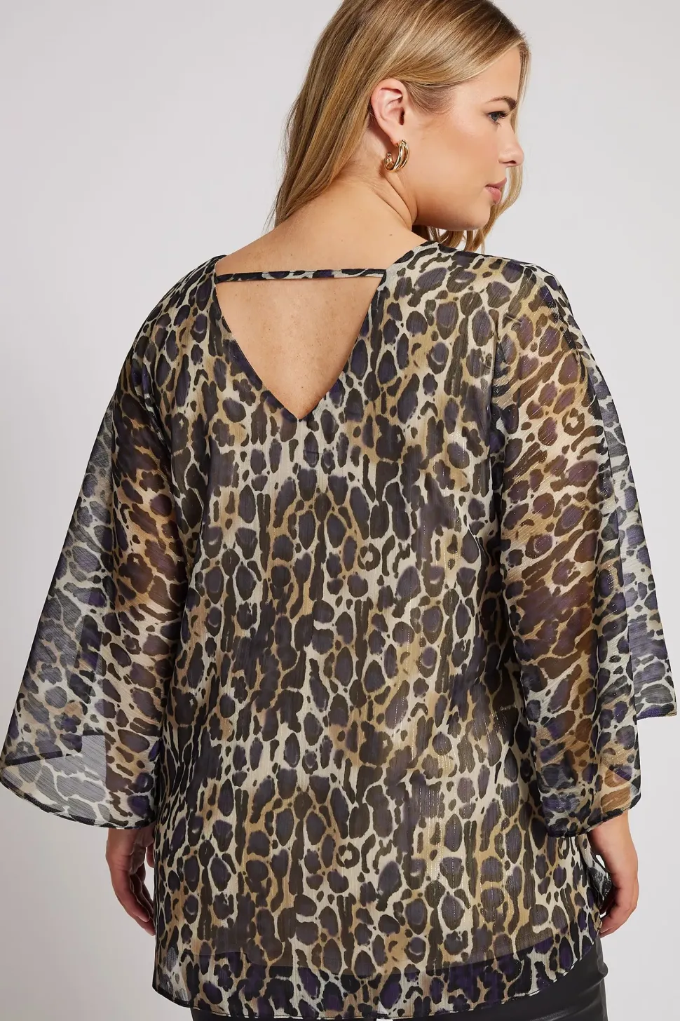 Metallic Cape Blouse