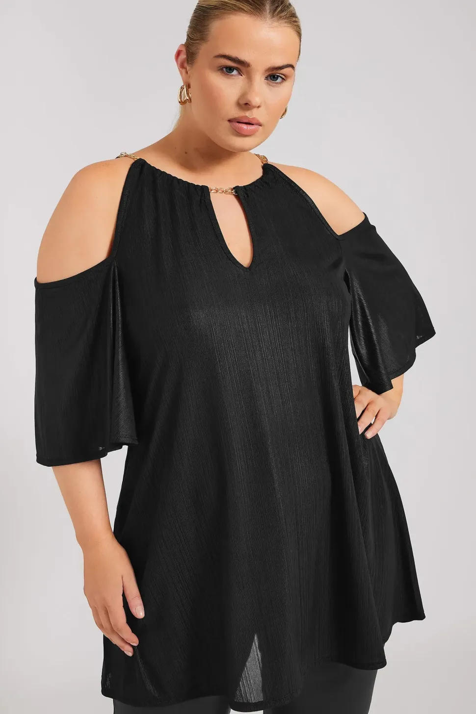 Metallic Chain Detail Top