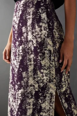 Metallic Chiffon Maxi Skirt
