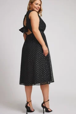 Metallic Dobby Dress