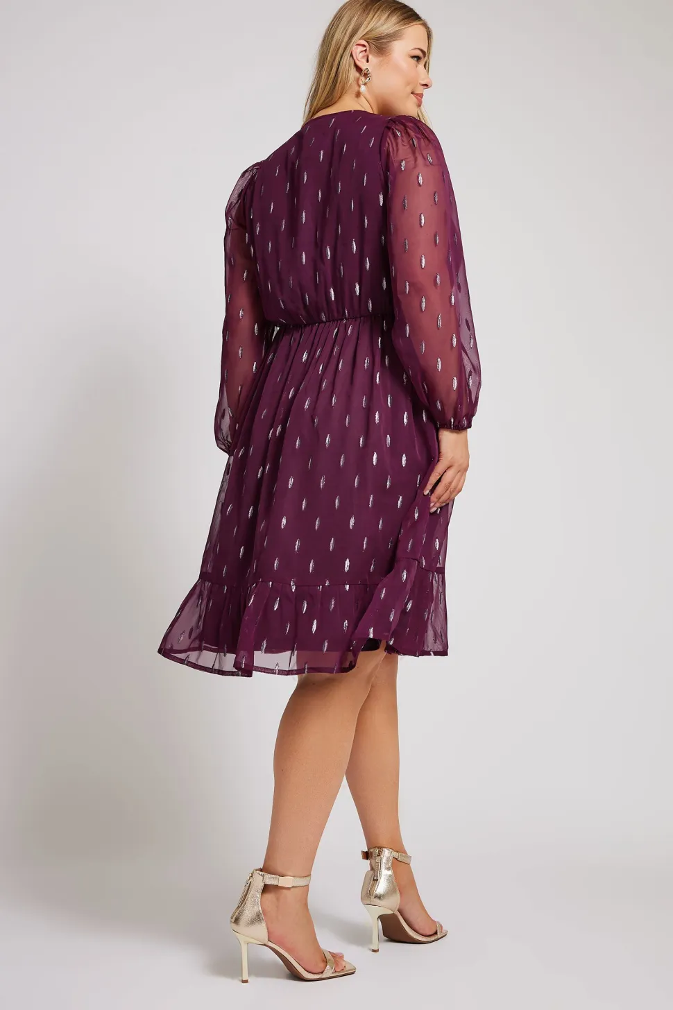 Metallic Dobby Dress