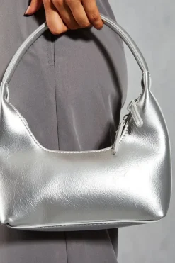 Metallic Double Zip Handbag