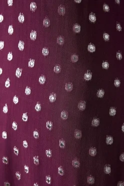 Metallic Jacquard Dobby Cross Front Midi Dress