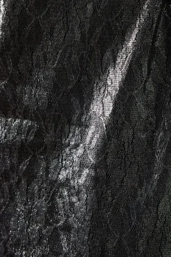 Metallic Lace Column Midi Dress