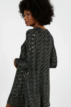 Metallic Mirror Swing Dress