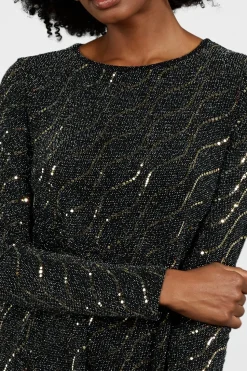 Metallic Mirror Swing Dress