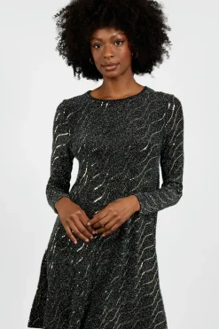 Metallic Mirror Swing Dress