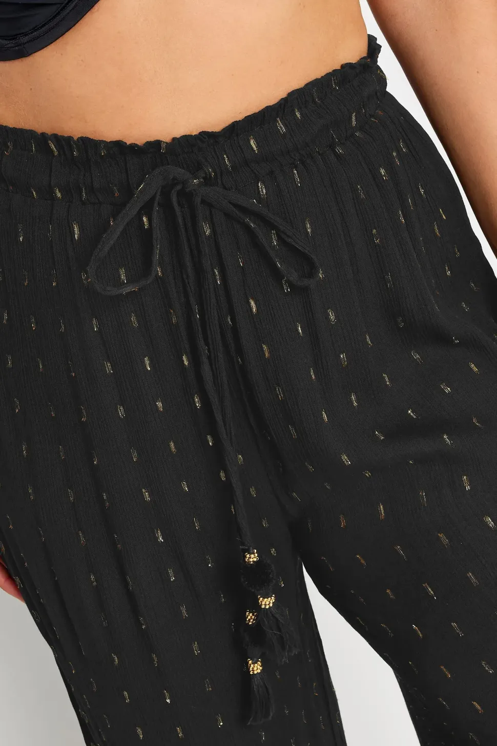 Metallic Tassel Beach Trousers.