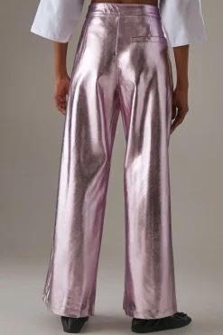Metallic Wide Leg Trouser