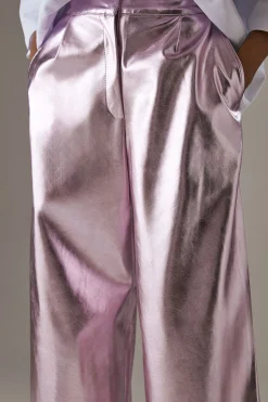 Metallic Wide Leg Trouser
