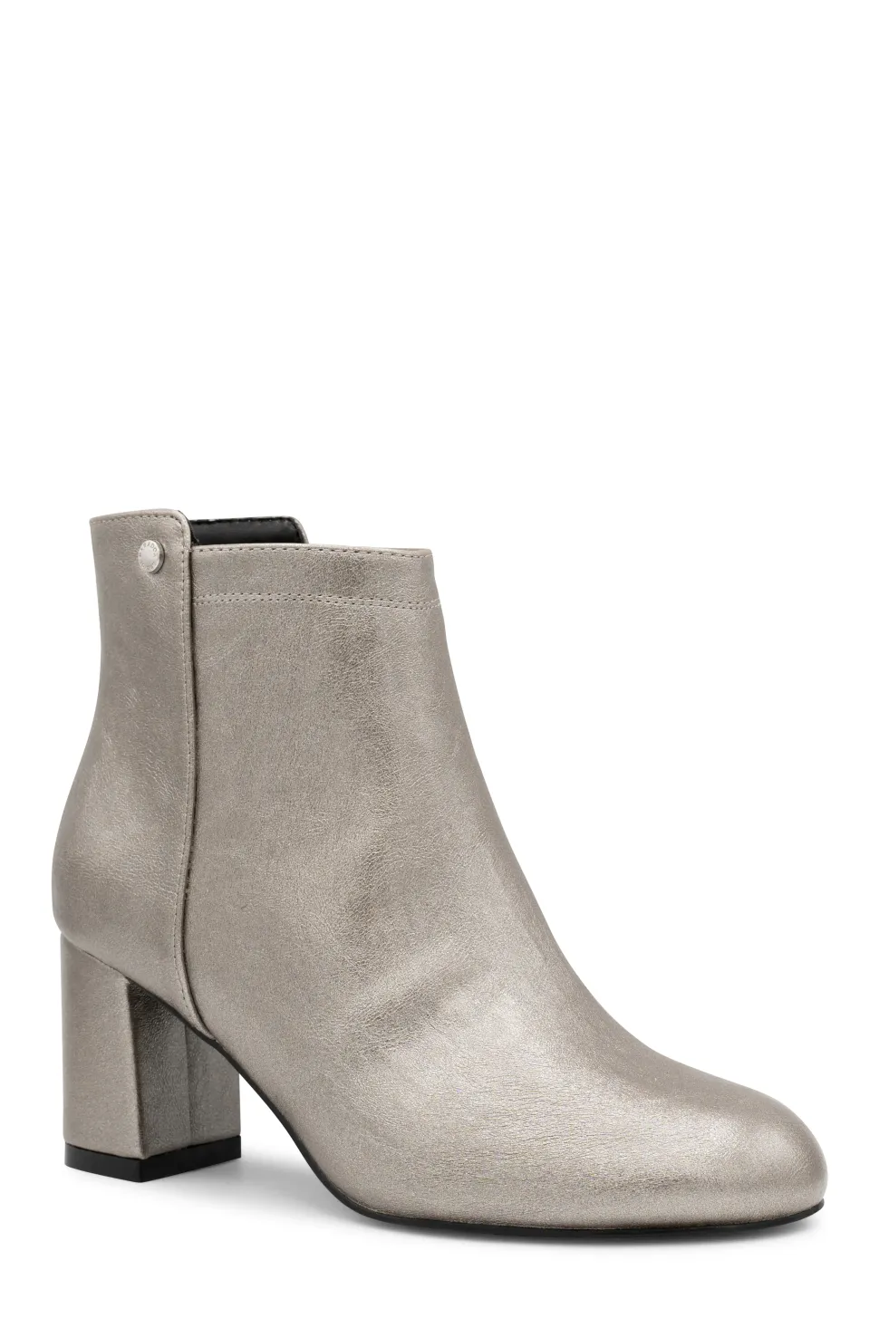 Metallic 'Aria' Mid Block Heel Ankle Boot