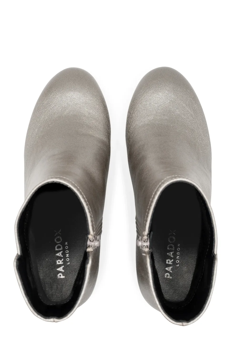 Metallic 'Aria' Mid Block Heel Ankle Boot