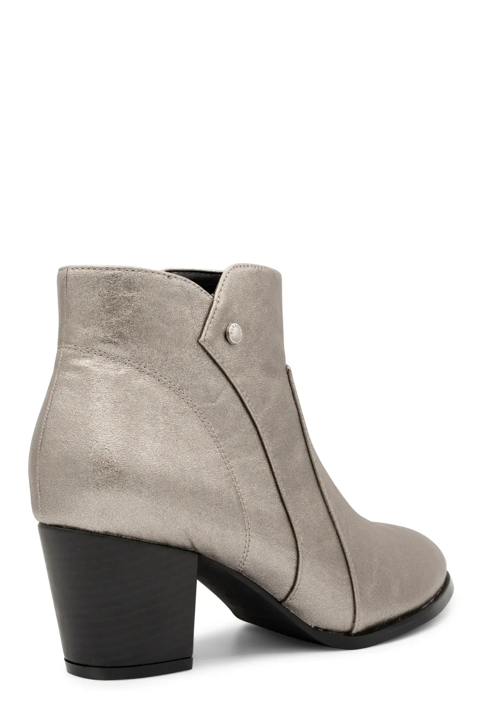 Metallic 'Belinda' Wide Fit Mid Heel Ankle Boot