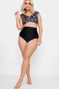 Metal Trim Frill Bikini Top
