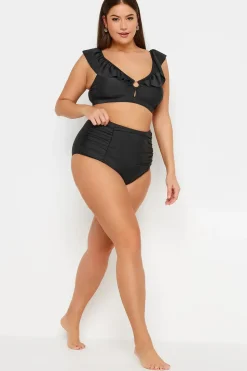 Metal Trim Frill Bikini Top