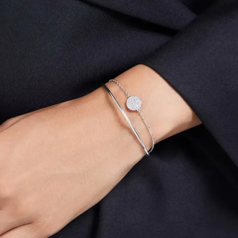 Meteora Rhodium Plated Bangle 5683447